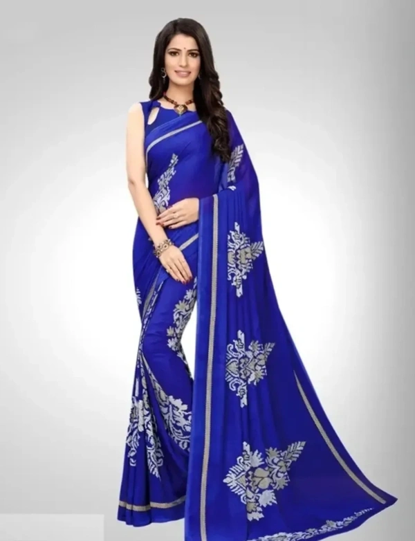 New Trendy Georgette Printed Saree with Blouse piece 5023668