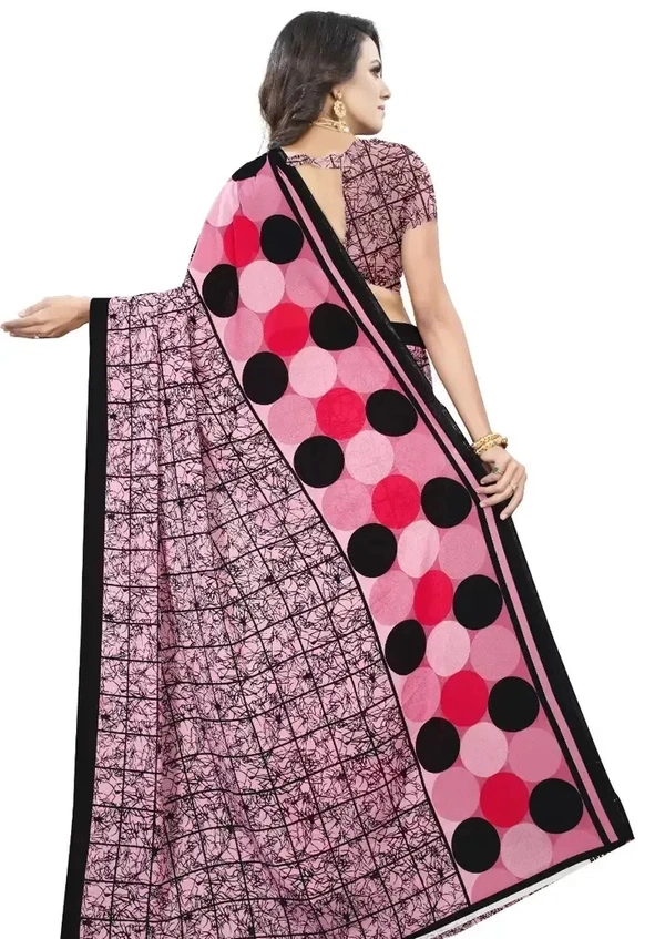 Georgette Printed Saree with Blouse piece 3903246