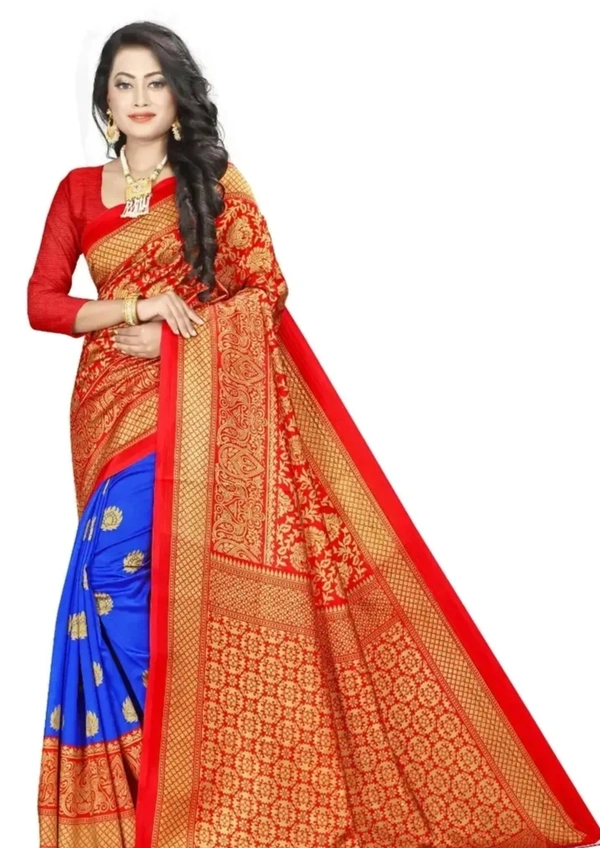Women Beautiful Multicolored Mysore Silk Saree with Blouse piece 3776981