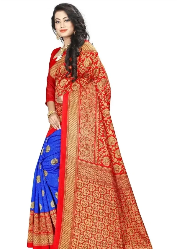 Women Beautiful Multicolored Mysore Silk Saree with Blouse piece 3776981
