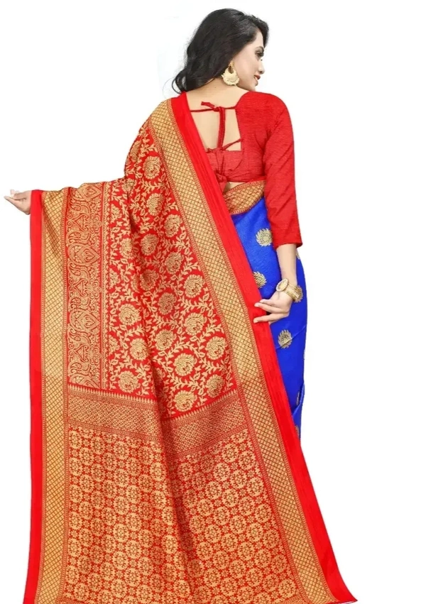 Women Beautiful Multicolored Mysore Silk Saree with Blouse piece 3776981