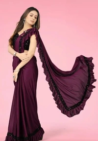 Stylish Fancy Lycra Blend Saree With Blouse Piece For Women 12733715