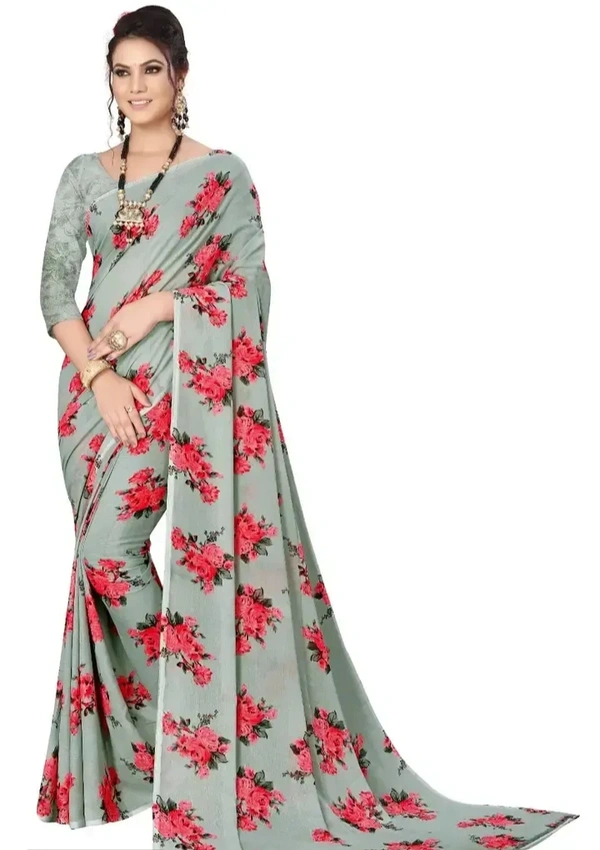 Stylish Georgette Saree with Blouse piece For Women 18234801