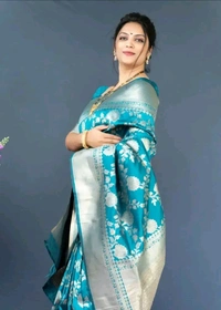 Stylish Art Silk Blue Woven Design Saree With Blouse Piece For Women 29480249