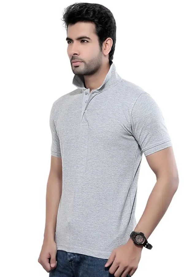 Men Multicoloured Polyester Blend Slim Fit Polos T-Shirt (Pack of 2) - L