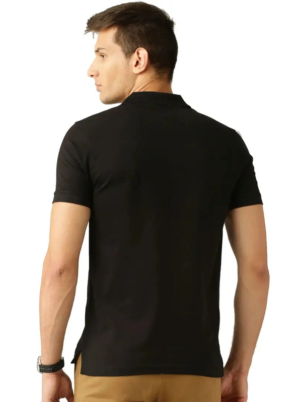 Men's Multicoloured Cotton Blend Solid Polos T-Shirt (Pack Of 4) - L