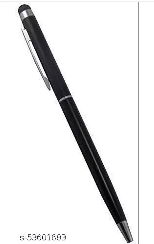 Metal Slim Body CapacitiveStylus with Black Tuch Pen......... - Black