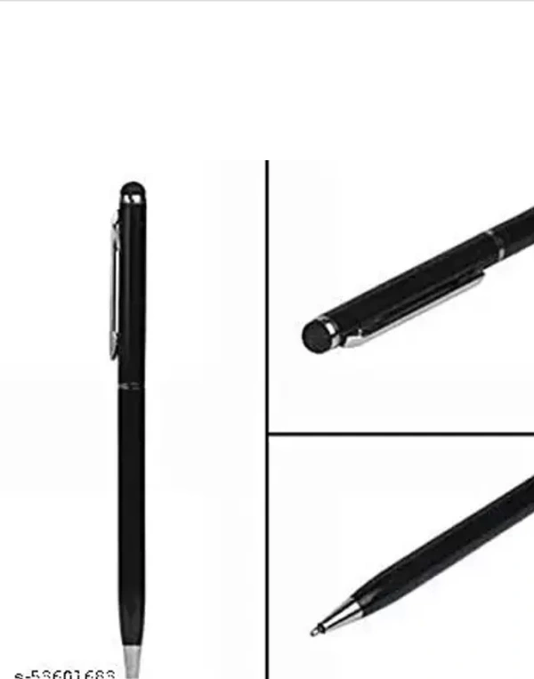 Metal Slim Body CapacitiveStylus with Black Tuch Pen......... - Black