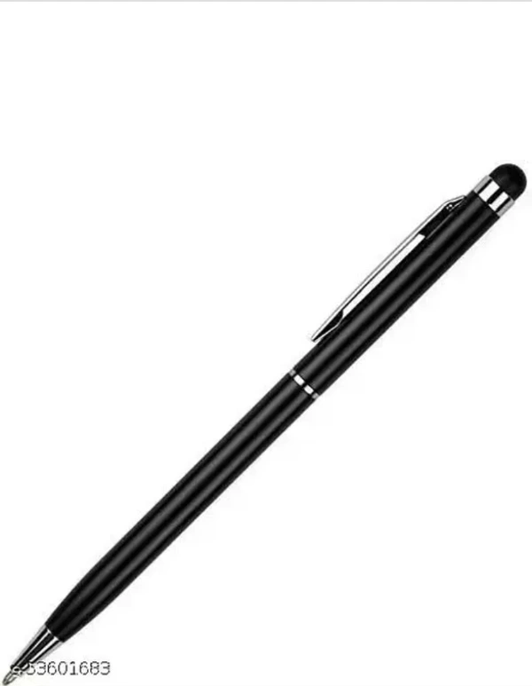 Metal Slim Body CapacitiveStylus with Black Tuch Pen......... - Black