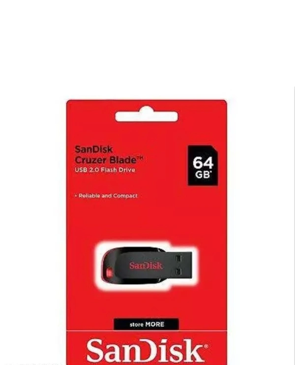 64 gb SanDisk Cruzer BladePendrive - Black
