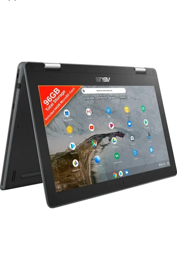 ASUS Chromebook Flip Touch Celeron DualCore (4 GB/32 GB EMMC Storage/Chrome - OS) C214MA-BU0704 Chromebook (11.6 inch, Dark Grey, 1.20 Kg) - Gray