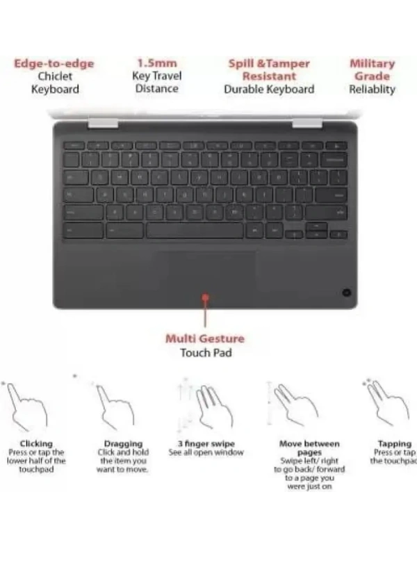 ASUS Chromebook Flip Touch Celeron DualCore (4 GB/32 GB EMMC Storage/Chrome - OS) C214MA-BU0704 Chromebook (11.6 inch, Dark Grey, 1.20 Kg) - Gray
