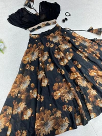Antique Fashion 1 Pure Jimmy organza silk digital floral printed lehenga