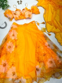 Antique Fashion 1 Pure organza silk digital printed lehng 💛*Haldi special* 💛