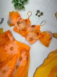 Antique Fashion 1 Pure organza silk digital printed lehng 💛*Haldi special* 💛