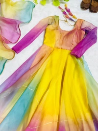 Antique Fashion 1 New Party Wear Look Organza Taby Silk Gown for women With Dupatta  - Xl (42)