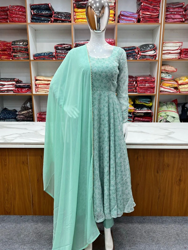 Antique Fashion 1 GOWN FOR WOMEN DUPPTA FULL SET WITH PENT  - S-36