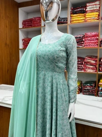 Antique Fashion 1 GOWN FOR WOMEN DUPPTA FULL SET WITH PENT  - S-36
