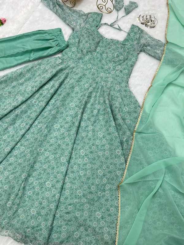 Antique Fashion 1 GOWN FOR WOMEN DUPPTA FULL SET WITH PENT  - S-36