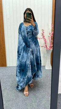 Antique Fashion 1 GOWN FOR WOMEN DUPPTA FULL SET WITH PENT  - S (36)