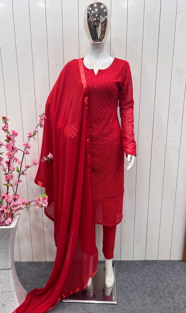 Antique Fashion 1 LUKHNOWI GEORGETTE KURTI SUIT - XXL-44