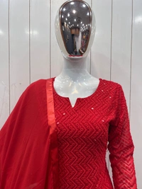 Antique Fashion 1 LUKHNOWI GEORGETTE KURTI SUIT - XXL-44