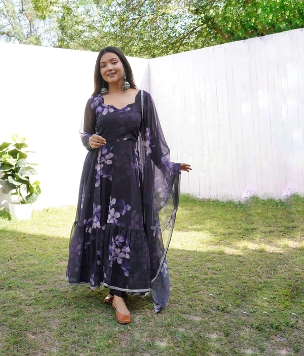 Antique Fashion 1 Anarkali Digital Printed Georgette Silk - S 36