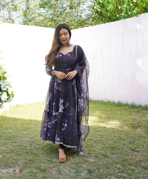Antique Fashion 1 Anarkali Digital Printed Georgette Silk - S 36