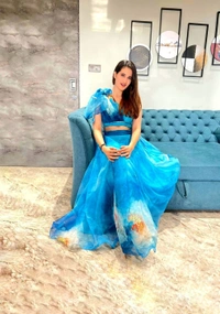 Antique Fashion 1 lehnga -  Pure organza silk digital printed lehnga - 38