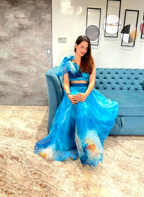 Antique Fashion 1 lehnga -  Pure organza silk digital printed lehnga - 38