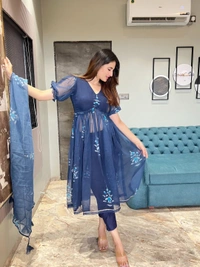Antique Fashion 1 Digital Floral Printed Pure Georgette Fabric Pleated Aliya Cut With Side Cut Suit  - 38