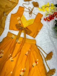 Antique Fashion 1 Pure Jimmy Organza Silk Digital Printed Lahenga 8 Meter Flair 