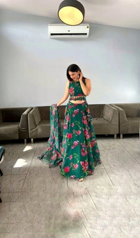 Antique Fashion 1 lehnga -  Pure georgette silk digital printed lehnga