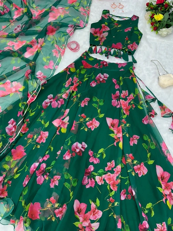 Antique Fashion  lehnga -  Pure georgette silk digital printed lehnga