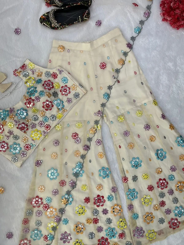 Antique Fashion  Sharara Choli Dress - Fully Stitched