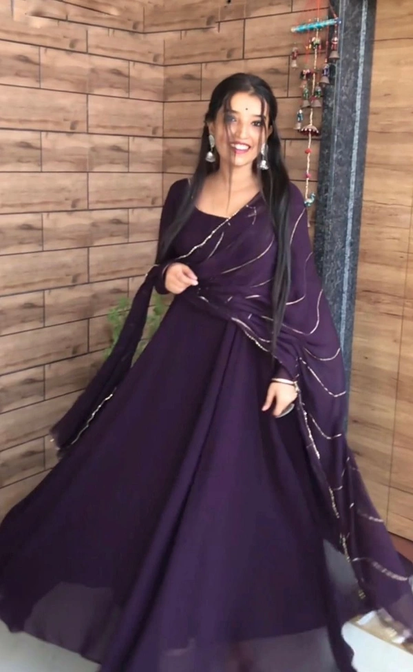 Antique Fashion 1 Anarkali Faux Georgette Gown With Fully Flair and Full Stitched With Dupatta Ready To Wear Collection  - Xxl (44)