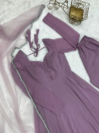 Antique Fashion 1 *PURE SOFT FOX GEORGETTE  FABRIC FULLY FLAIR ANARKALI,WITH DUPPTA SET,PENT READY TO WEAR* - Xxl (44)