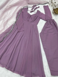 Antique Fashion 1 *PURE SOFT FOX GEORGETTE  FABRIC FULLY FLAIR ANARKALI,WITH DUPPTA SET,PENT READY TO WEAR* - Xxl (44)