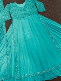Antique Fashion 1 FANCY EMBROIDERY 5mm SEQUENCE WORK FANCY GOWN WITH DUPATTA  - Xl (42)