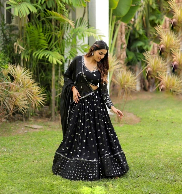 Antique Fashion 1 Black  Sequnce Lehngha choli with Dupata*