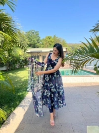 Antique Fashion 1 Digital printed pure Georgette fabric Anarkali suit  🌸 - S (36)