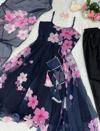 Antique Fashion 1 *Anarkali* - Digital printed pure Georgette fabric Anarkali suit  🌸 - M (38)