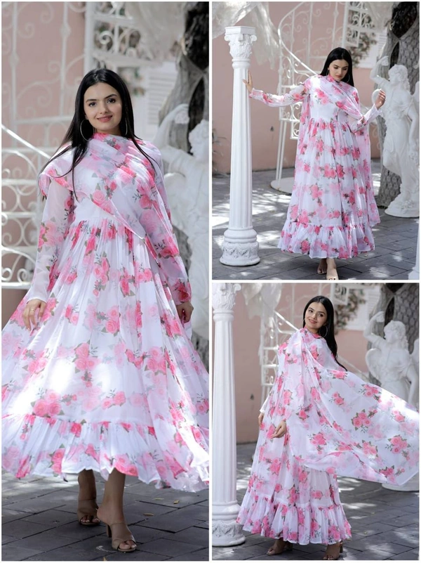 Antique Fashion 1 Premium Readymade Designer Gown-Dupatta Collections.💃🏼 - Xl (42)