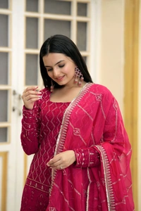 Antique Fashion 1 READYMADE TOP SHARARA DUPATTA COLLECTIONS  - S (36), White