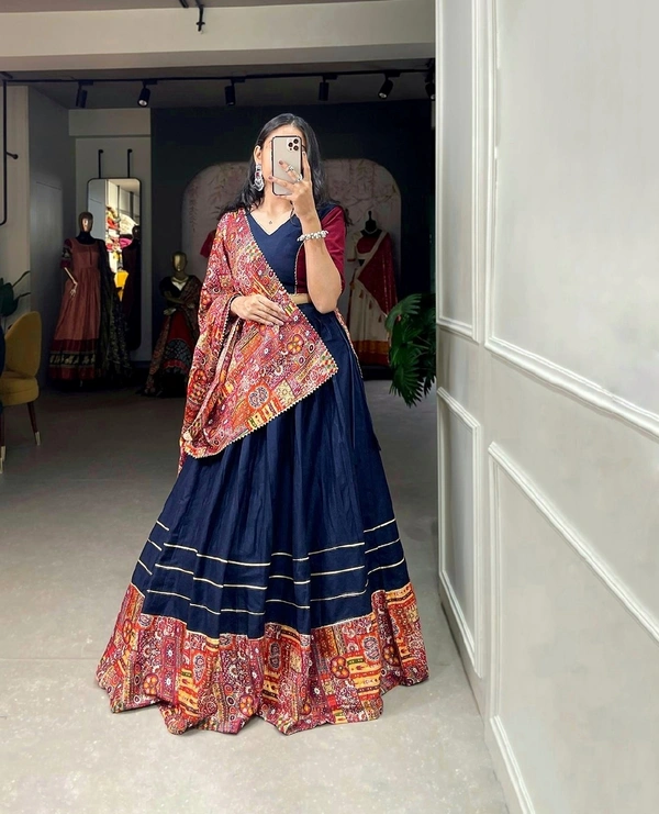 Antique Fashion 1 Add this beautiful and lightweight printed lehenga with multiple color to your navratri collection