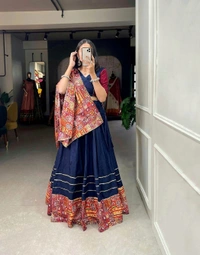 Antique Fashion 1 Add this beautiful and lightweight printed lehenga with multiple color to your navratri collection