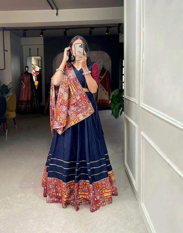 Antique Fashion 1 Add this beautiful and lightweight printed lehenga with multiple color to your navratri collection