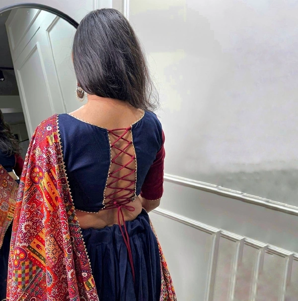 Antique Fashion 1 Add this beautiful and lightweight printed lehenga with multiple color to your navratri collection
