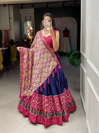Antique Fashion 1 There's a sense of magic in weddings. Twirling lehengas that catch the sun in a thousand winks, traditional dola silk  lehenga choicest creations, curated for the season of wedding vibes & bliss. 