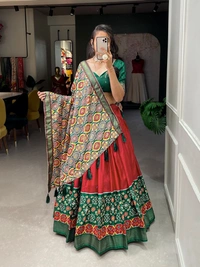 Antique Fashion 1 There's a sense of magic in weddings. Twirling lehengas that catch the sun in a thousand winks, traditional dola silk  lehenga choicest creations, curated for the season of wedding vibes & bliss. 